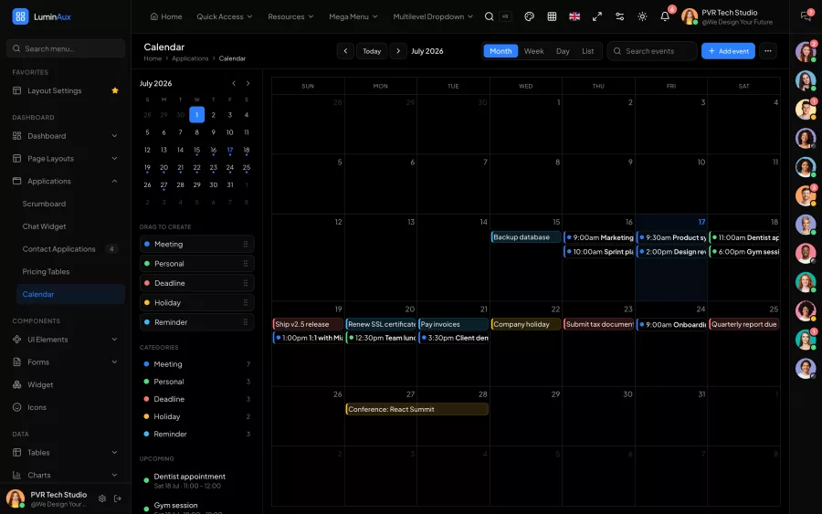 Calendar app