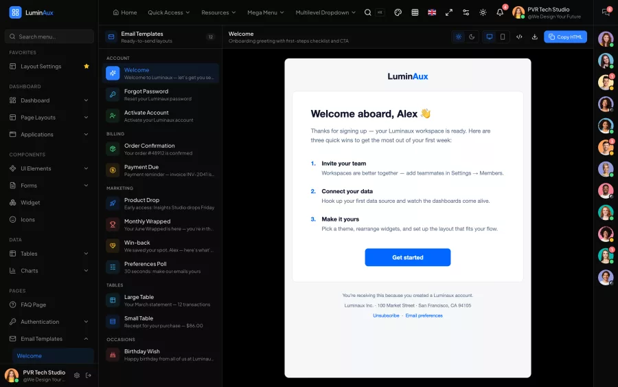Email templates
