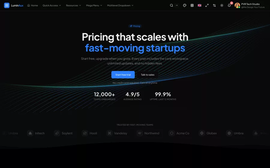 Pricing tables