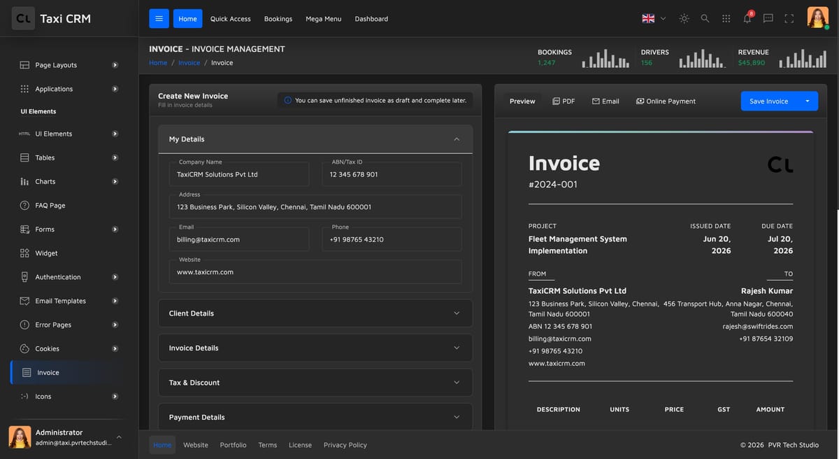 Send polished, branded invoices instantly